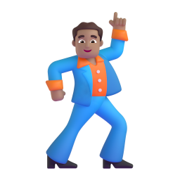 man dancing: medium skin tone 3D