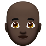 Man Dark Skin Tone Bald Apple Emoji