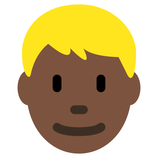 Man Dark Skin Tone Blond Hair
