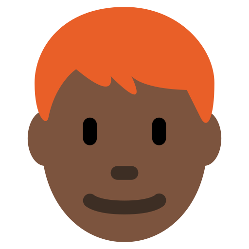 Man Dark Skin Tone Red Hair
