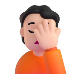 man facepalming: light skin tone 3D