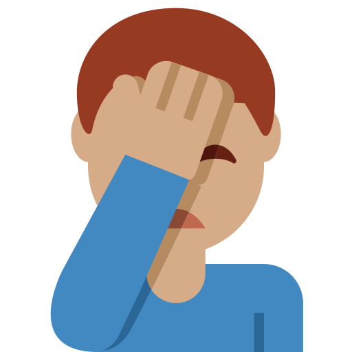 man facepalming: medium skin tone