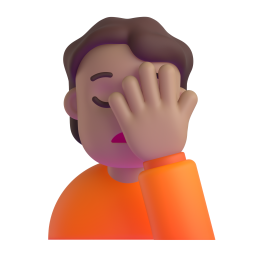 man facepalming: medium skin tone 3D
