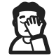 Man Facepalming High Contrast