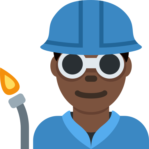 man factory worker: dark skin tone