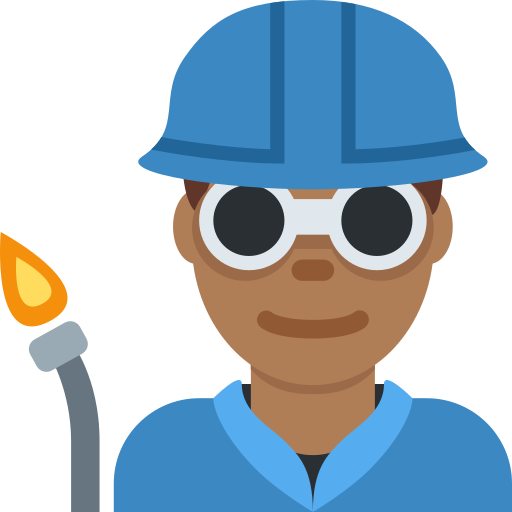man factory worker: medium-dark skin tone