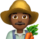 man farmer: medium-dark skin tone Apple Emoji