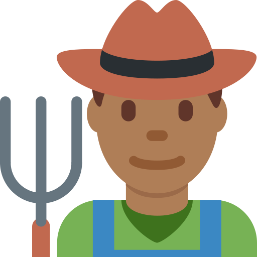 man farmer: medium-dark skin tone