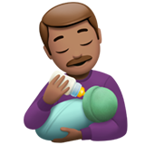 Man Feeding Baby Medium Skin Tone Apple Emoji