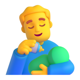 Man Feeding Baby 3D