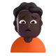 man frowning: dark skin tone Color
