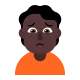 man frowning: dark skin tone Flat