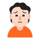 man frowning: light skin tone Flat
