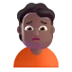man frowning: medium-dark skin tone Color