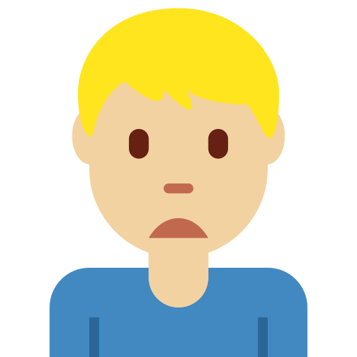 man frowning: medium-light skin tone