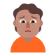 man frowning: medium skin tone Flat
