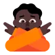 man gesturing NO: dark skin tone Flat