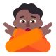 man gesturing NO: medium-dark skin tone Flat