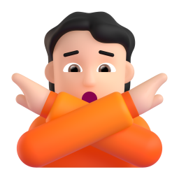 man gesturing NO: medium-light skin tone 3D