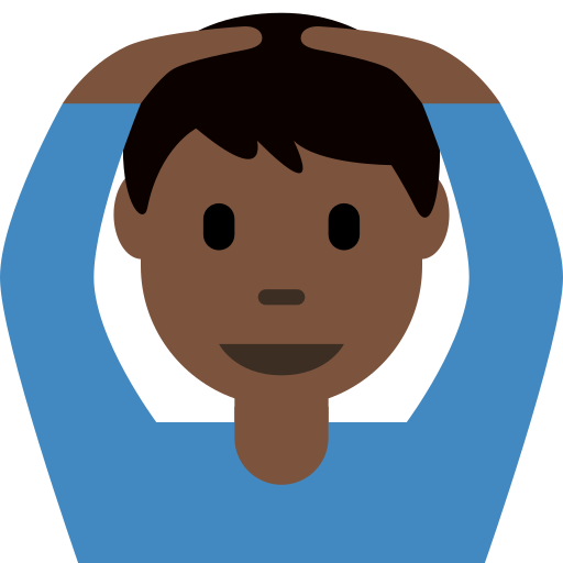 man gesturing OK: dark skin tone