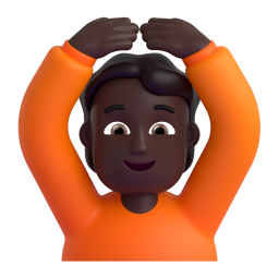 man gesturing OK: dark skin tone 3D