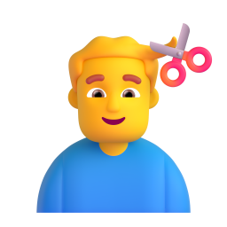 Man Getting Haircut 3D