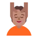 man getting massage: medium skin tone Flat