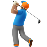 man golfing: medium skin tone
