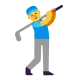 Man Golfing Flat