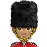 man guard: medium skin tone Apple Emoji