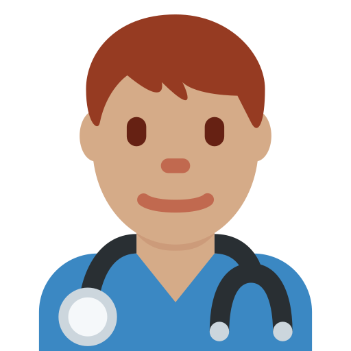 man health worker: medium skin tone