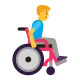 Man in Manual Wheelchair Facing Right Flat
