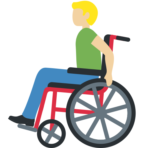 Man In Manual Wheelchair Medium Light Skin Tone