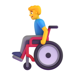 Man in Manual Wheelchair 3D