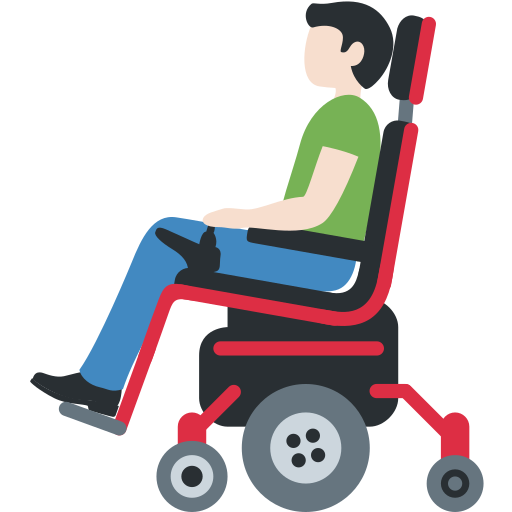 Man In Motorized Wheelchair Light Skin Tone