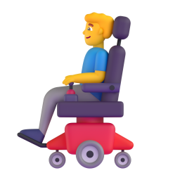 Man in Motorized Wheelchair 3D