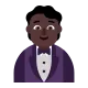 man in tuxedo: dark skin tone Flat