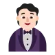 man in tuxedo: light skin tone Flat