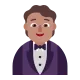 man in tuxedo: medium skin tone Flat