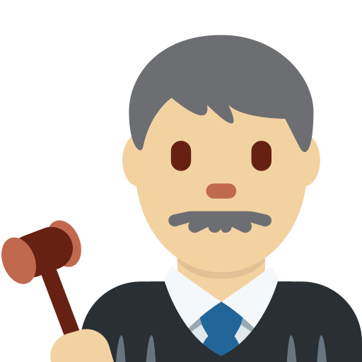 man judge: medium-light skin tone