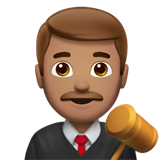 man judge: medium skin tone Apple Emoji