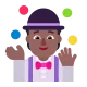 man juggling: medium-dark skin tone Flat
