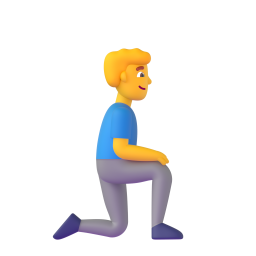 Man Kneeling Facing Right 3D