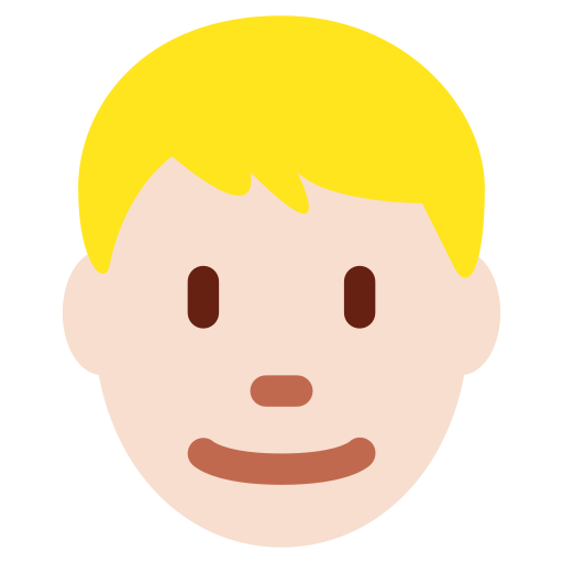 Man Light Skin Tone Blond Hair