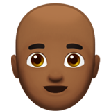 Man Medium Dark Skin Tone Bald Apple Emoji