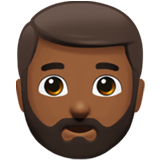 Man Medium Dark Skin Tone Beard Apple Emoji