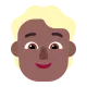 Man Medium Dark Skin Tone Blond Hair Flat