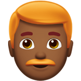 Man Medium Dark Skin Tone Red Hair Apple Emoji