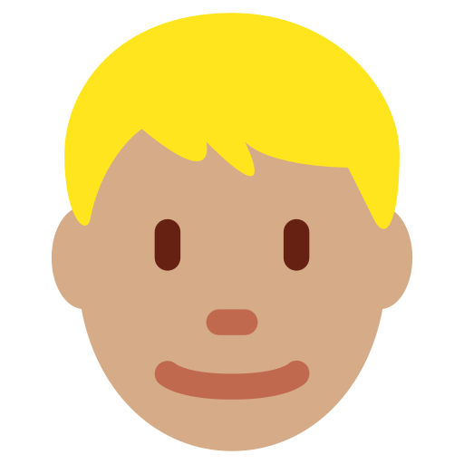 Man Medium Skin Tone Blond Hair