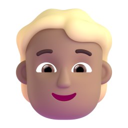 Man Medium Skin Tone Blond Hair 3D